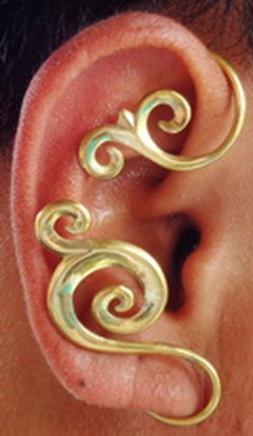 Polished Brass Spiral Filigree Ear Wrap – Price Per 2