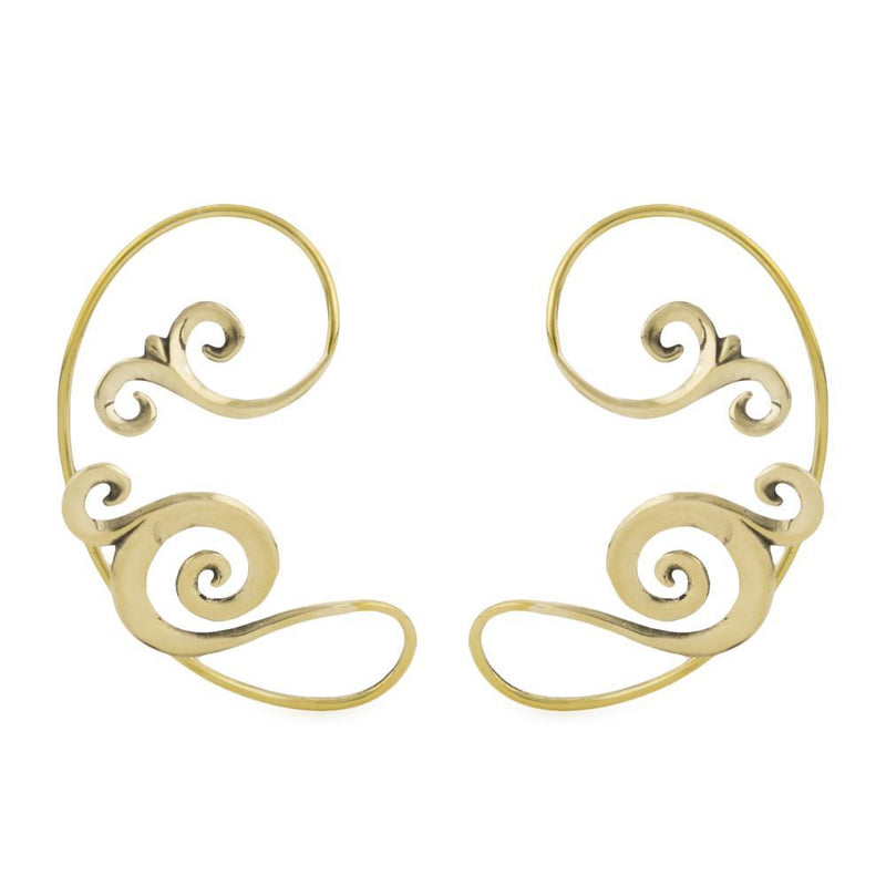 Polished Brass Spiral Filigree Ear Wrap – Price Per 2