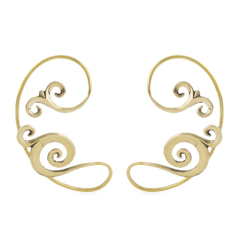 Polished Brass Spiral Filigree Ear Wrap – Price Per 2