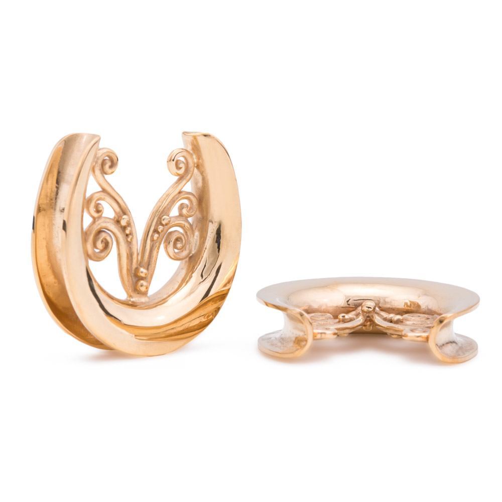 Gold Plated Fiddlehead Flourish Saddle Plug — Price Per 1