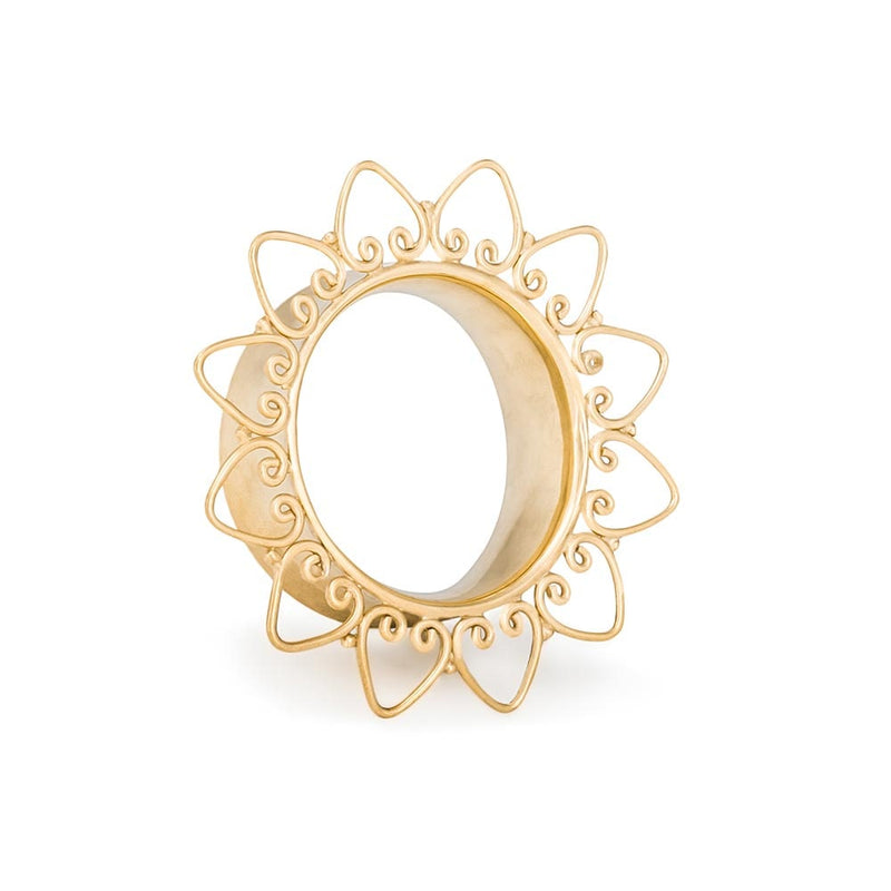 Blooming Yellow Gold Plated Tunnel — Price Per 1