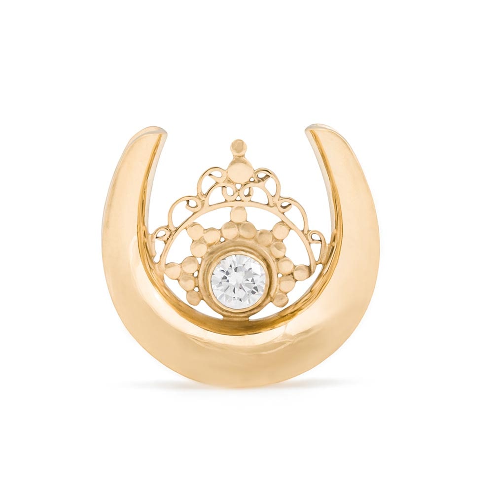 Crystal Diadem Gold Plated Saddle Plug — Price Per 1