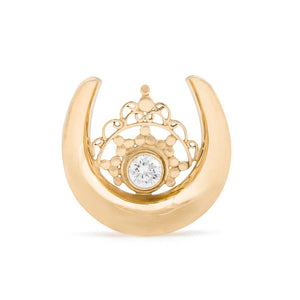 Crystal Diadem Gold Plated Saddle Plug — Price Per 1