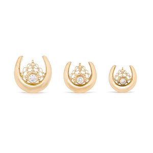 Crystal Diadem Gold Plated Saddle Plug — Price Per 1