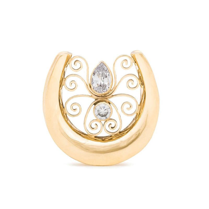 Flowing Filigree Gold Plated Saddle Plug — Price Per 1