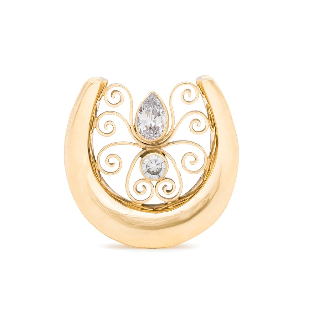 Flowing Filigree Gold Plated Saddle Plug — Price Per 1