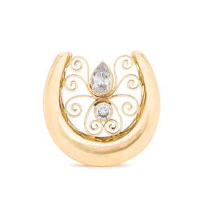 Flowing Filigree Gold Plated Saddle Plug — Price Per 1
