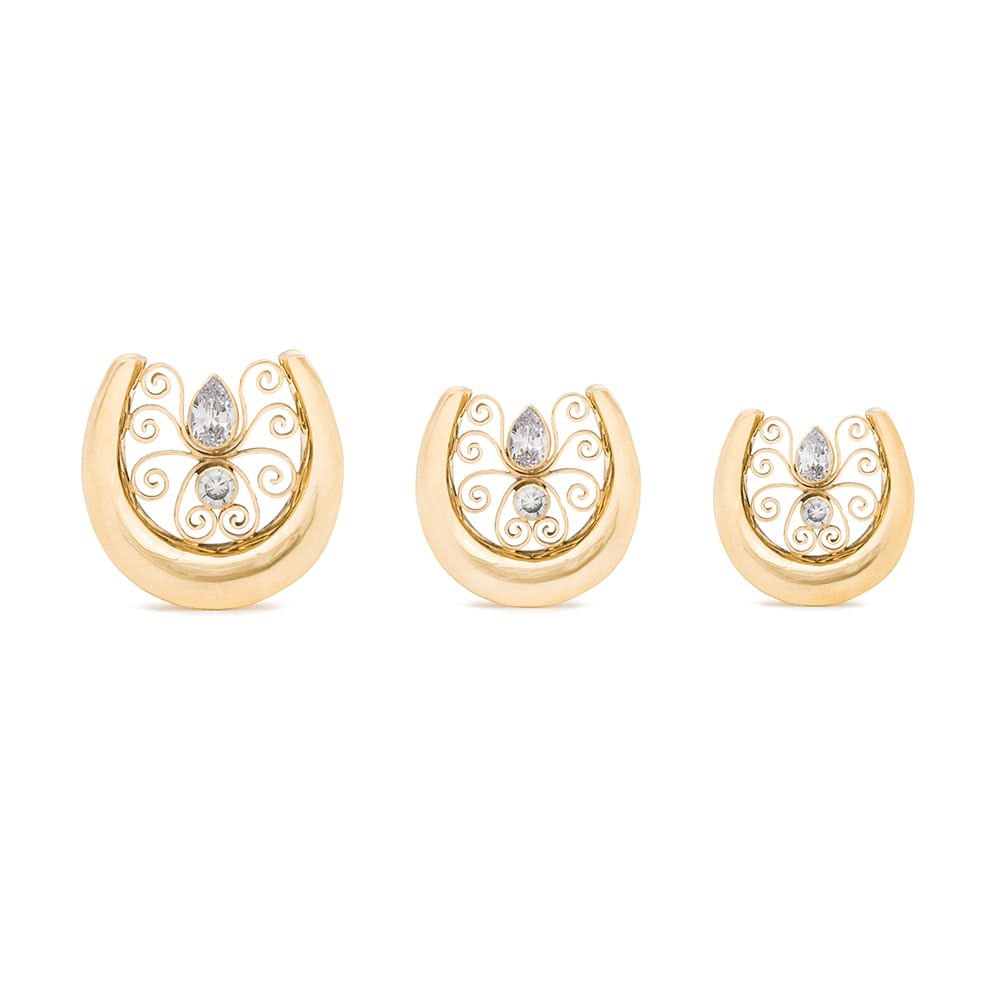 Flowing Filigree Gold Plated Saddle Plug — Price Per 1