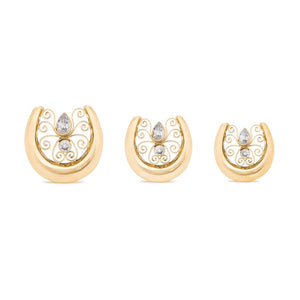 Flowing Filigree Gold Plated Saddle Plug — Price Per 1