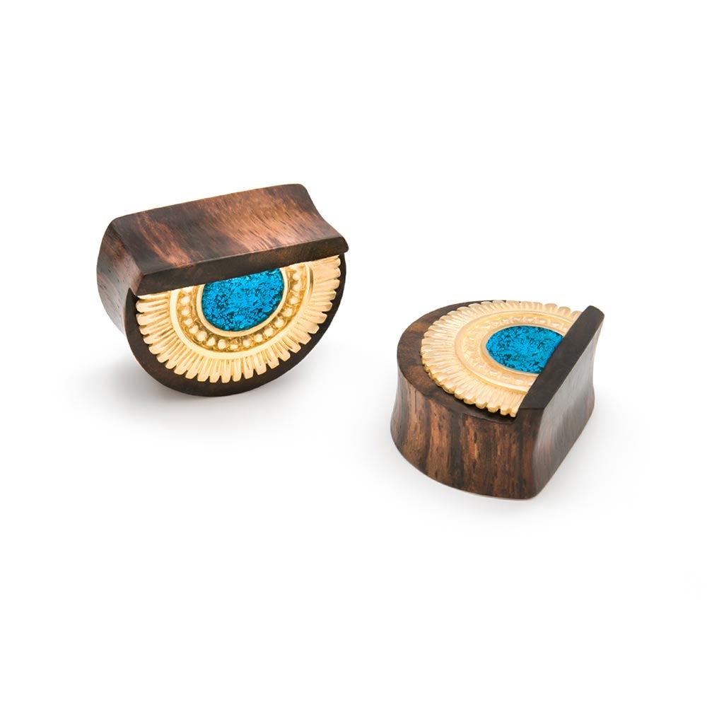 Summer Bloom Sono Wood Half Moon Plug — Price Per 1