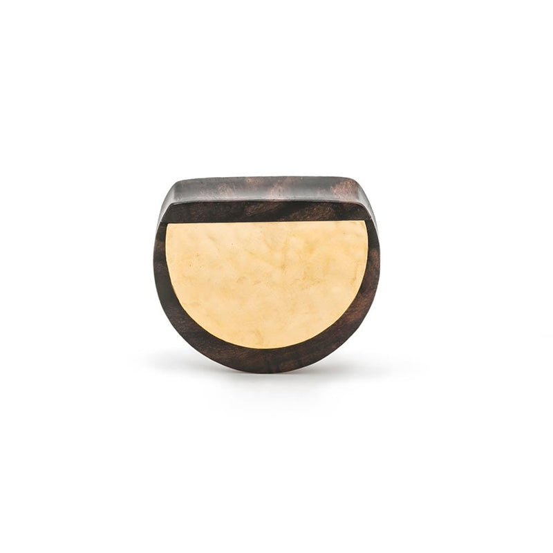 Hammered Disc Sono Wood Half Moon Plug — Price Per 1