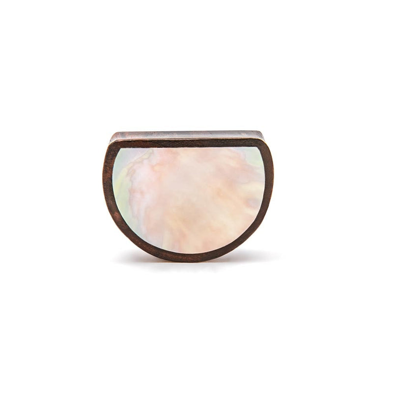 Pearl Sheen Sono Wood Half Moon Plug — Price Per 1