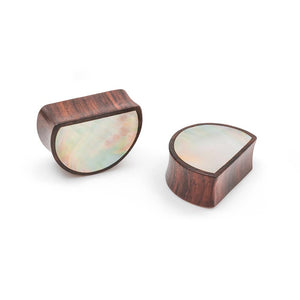 Pearl Sheen Sono Wood Half Moon Plug — Price Per 1