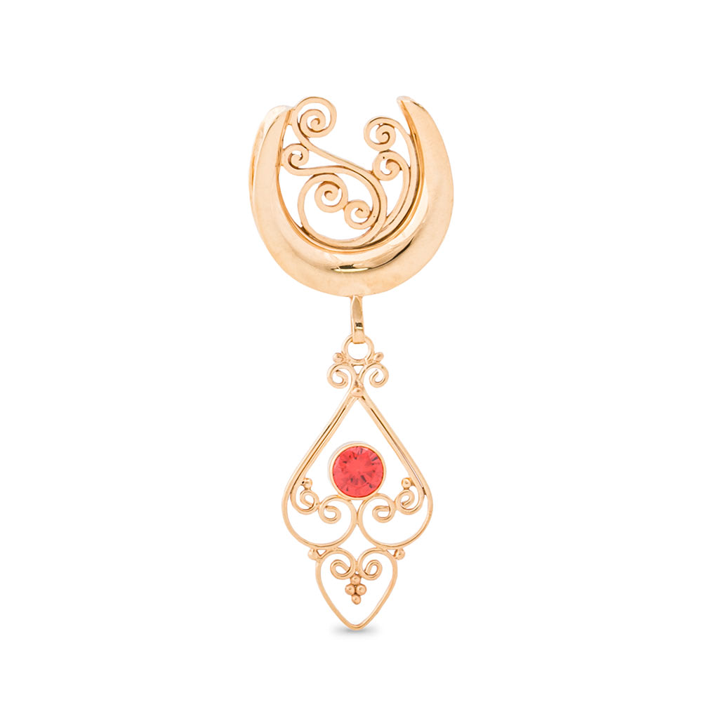 Wayward Winds Gold Plated Saddle Plug with Heart Dangle — Price Per 1