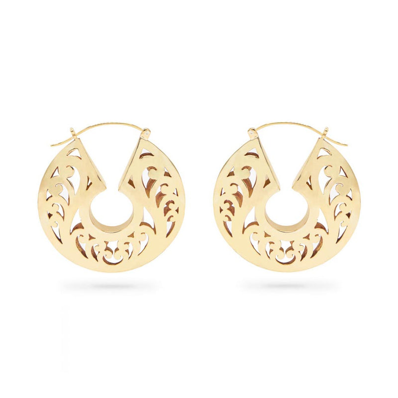 16g Hollow Keyhole Filigree Brass Earrings — Price Per 2