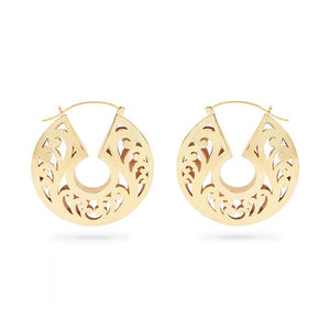 16g Hollow Keyhole Filigree Brass Earrings — Price Per 2
