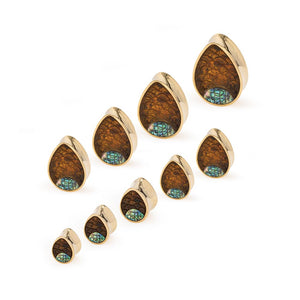 Gold Plated Double Flared Dragon Egg Plug — Price Per 2