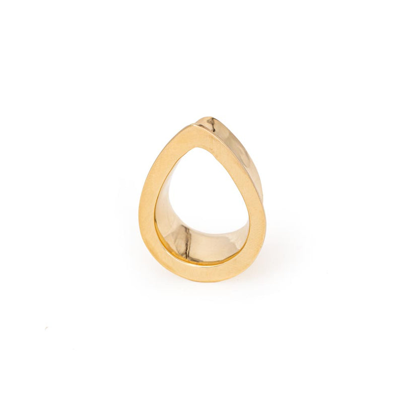 Gold Plated Mayan Flared Simple Tear Drop Tunnel — Price Per 2