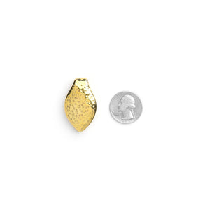 Polished Brass Hammered Leaf Ear Weight — Price Per 2