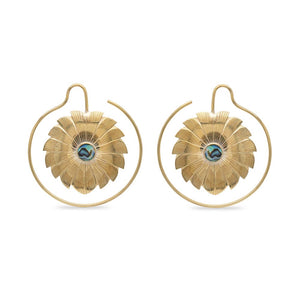 12g Art Deco Daisy Brass Earrings — Price Per 2