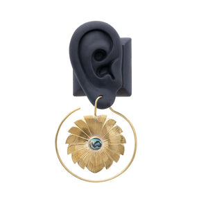 12g Art Deco Daisy Brass Earrings — Price Per 2