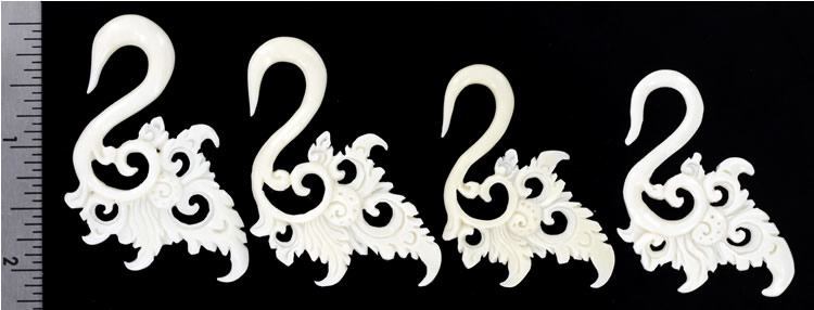 Softly Flowing Swans Bone Hanger Organic Body Jewelry - 3mm-6mm - Price Per 1
