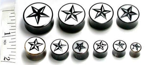 8mm-24mm Star Shadow Organic Horn Plugs With Resin Inlay - Price Per 1