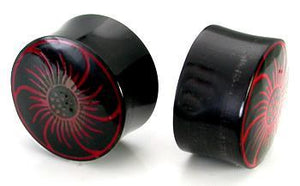 RED RESIN DAISY Flower Design Wholesale Organic Jewelry Horn 8mm-24mm - Price Per 1