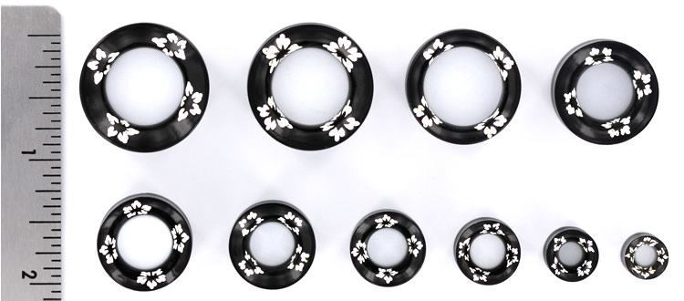 Painted Florals Black Horn Tunnel — Price Per 1