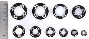 Painted Florals Black Horn Tunnel — Price Per 1