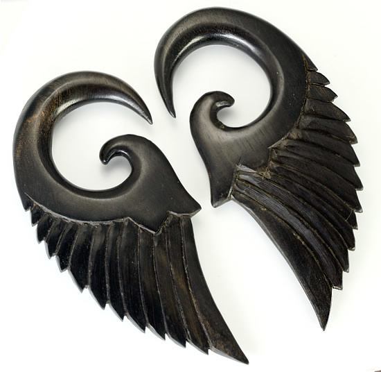 Aesthetic Hanger Black Wood Organic Body Jewelry 12g - 1/2" - Price Per 1