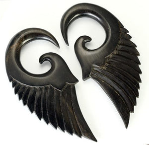 Aesthetic Hanger Black Wood Organic Body Jewelry 12g - 1/2" - Price Per 1