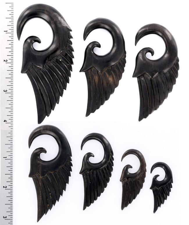 Aesthetic Hanger Black Wood Organic Body Jewelry 12g - 1/2" - Price Per 1