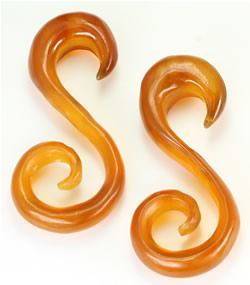 Golden Horn SPIRALLY Hanger Earrings Body Jewelry 6g - 00g - Price Per 1