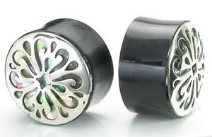 Magnificent .925 Silver Cap Horn Organic Plug 12mm-24mm - Price Per 1