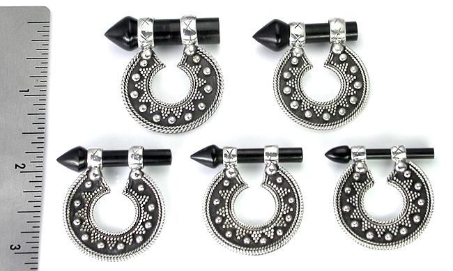 .925 Sterling Silver Round Balinese Design Hanger Body Jewelry 8g - 0g - Price Per 2