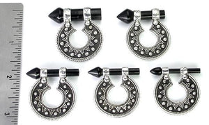 .925 Sterling Silver Round Balinese Design Hanger Body Jewelry 8g - 0g - Price Per 2