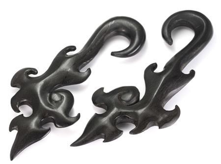 TRIBAL ETIC Hanger Black Wood Natural Body Jewelry 4mm - 1/2" - Price Per 1