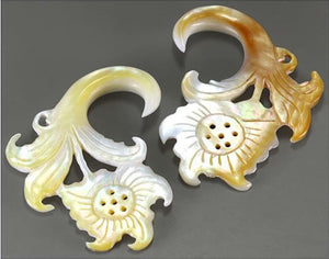 Mother of Pearl FLOWER Intricate Hanger Organic Jewelry - 2mm-8mm - Price Per 1