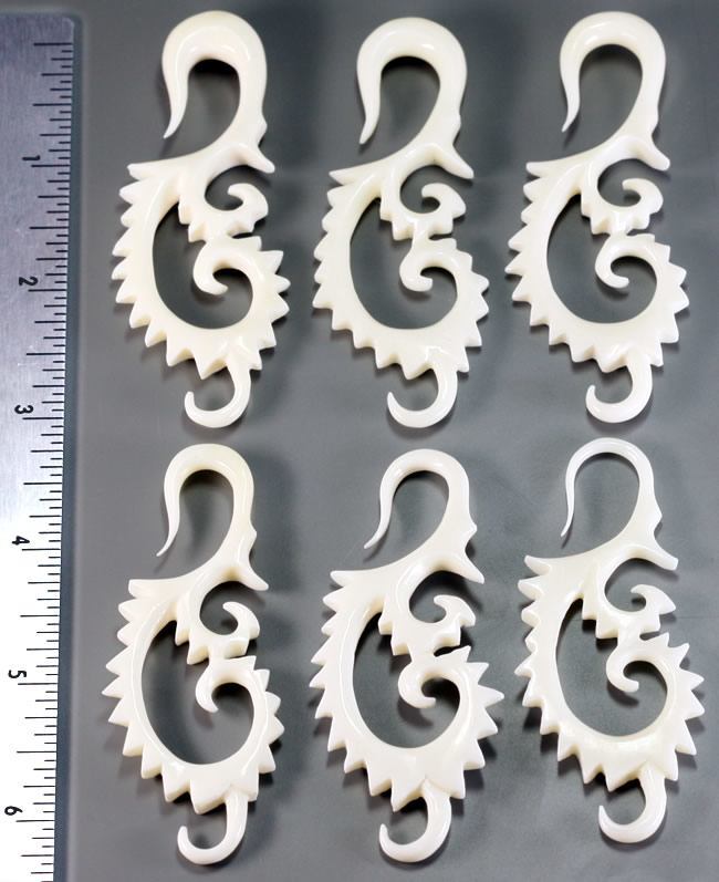 PUNCHY Natural Bone CARVED Organic Body Jewelry 2mm - 8mm - Price Per 1