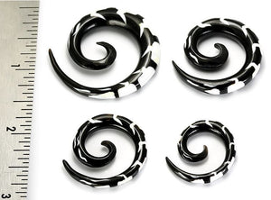 EVOLUTION OF Wholesale Horn Tatoo Spirals Organic Body Jewelry 12g - 00g - Price Per 1