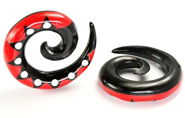TS# 4 Resin Tattoo Spirals Wholesale Horn Organic Body Jewelry 6g - 00g - Price Per 1