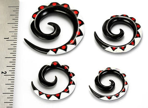 TS# 6 Resin Tattoo Spirals Wholesale Horn Organic Body Jewelry 6g - 00g - Price Per 1