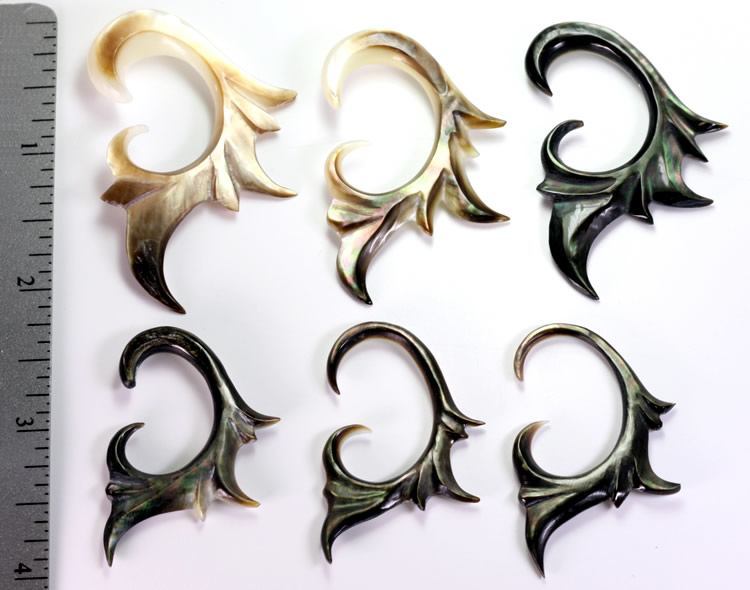 BLACK Mother of Pearl RAVING Hanger Organic Jewelry - 2mm - 8mm - Price Per 1