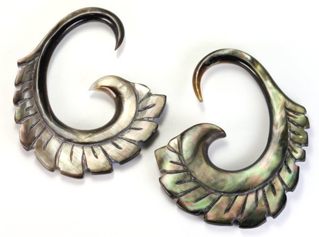 Black Mother of Pearl Quixotic Ear Hangers — Price Per 2