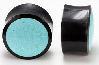 Crushed Turquoise Horn Plug — Price Per 1