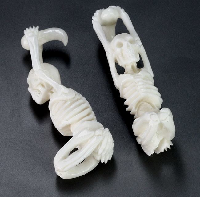 SKELETON Natural Bone Organic Body Jewelry 2mm - 10mm - Price Per 1