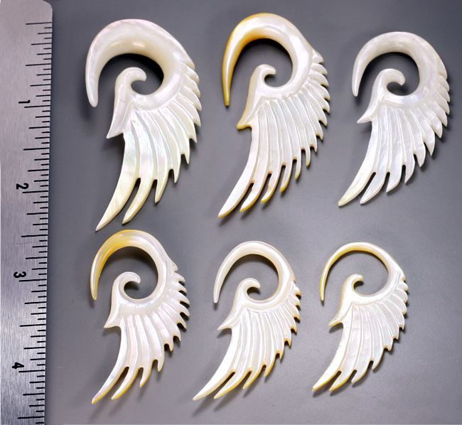 Mother of Pearl ANGEL WINGS Hanger Organic Jewelry - 2mm - 8mm - Price Per 1