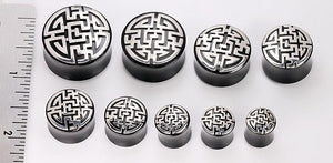 .925 ANCIENT Silver Cap on a Double Flared Horn Organic Plug 10mm-24mm - Price Per 1