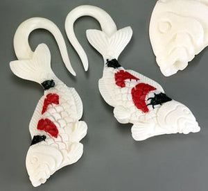 KOI FISH Hanger Carved from Bone - 1.5mm - 8mm - Price Per 1